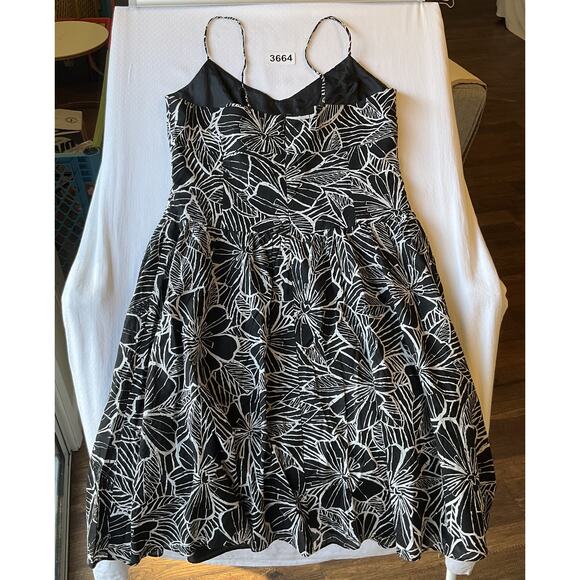 Positive Attitude Women Midi Dress 6 Tall Black Floral Fit & Flare Sleeveless - Picture 8 of 8